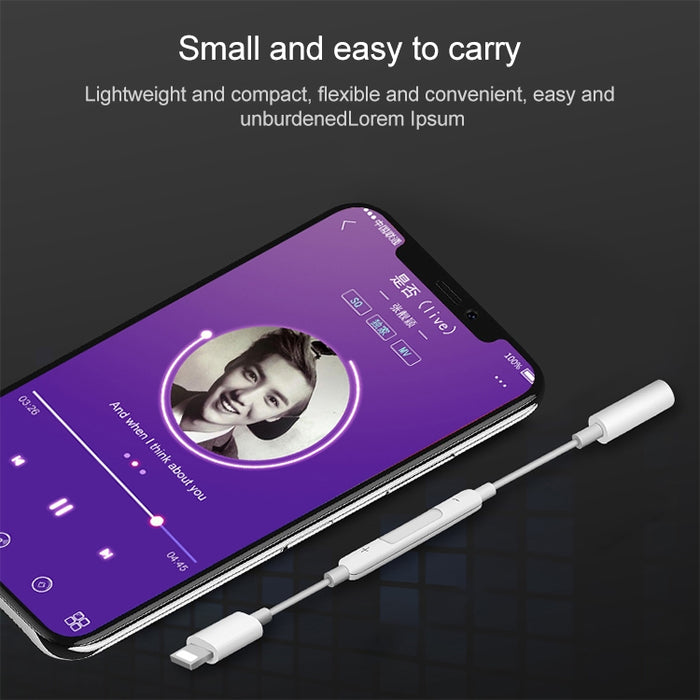Adaptador de Audio Bluetooth con Control de cable, conector macho de 8 pines a hembra de 3,5mm para auriculares, compatible con música, llamadas, Control de volumen