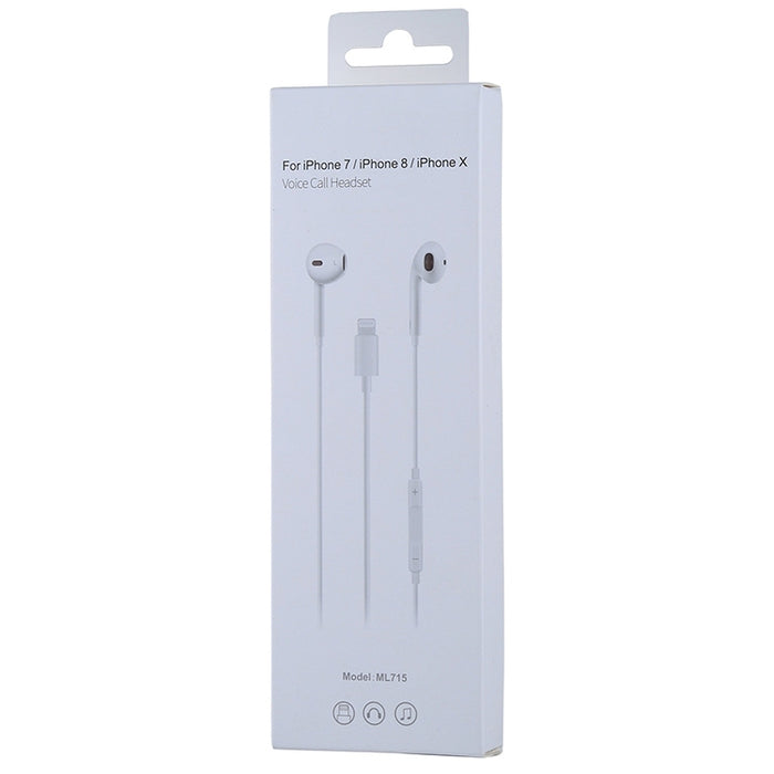 ML715 1,2 m auricular Bluetooth con control de cable de 8 pines, compatible con música, llamadas, control de volumen