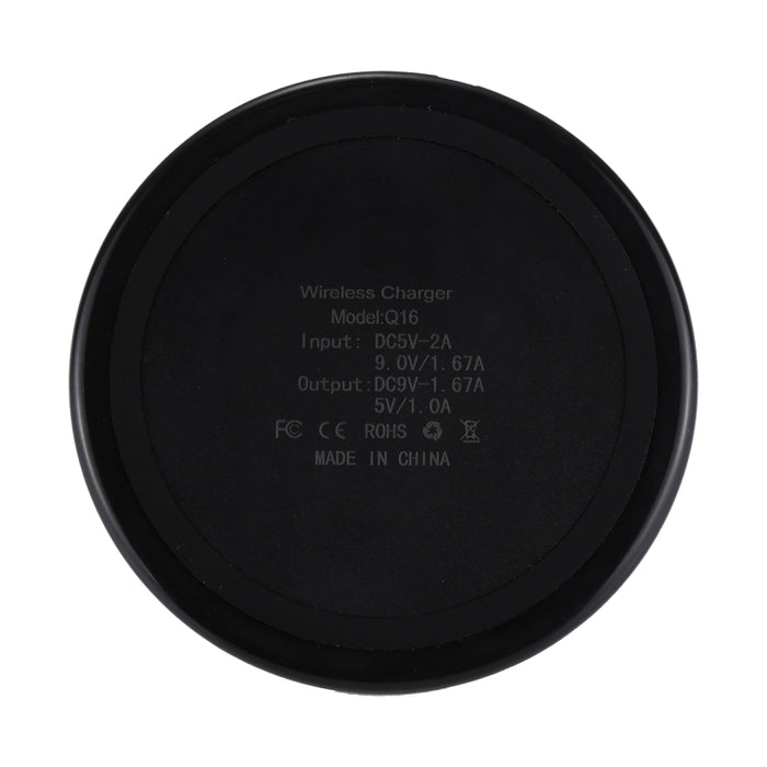 Cargador inalámbrico rápido estándar universal de Qi de forma redonda de DC 9V 1.67A/5V 1A con luz indicadora