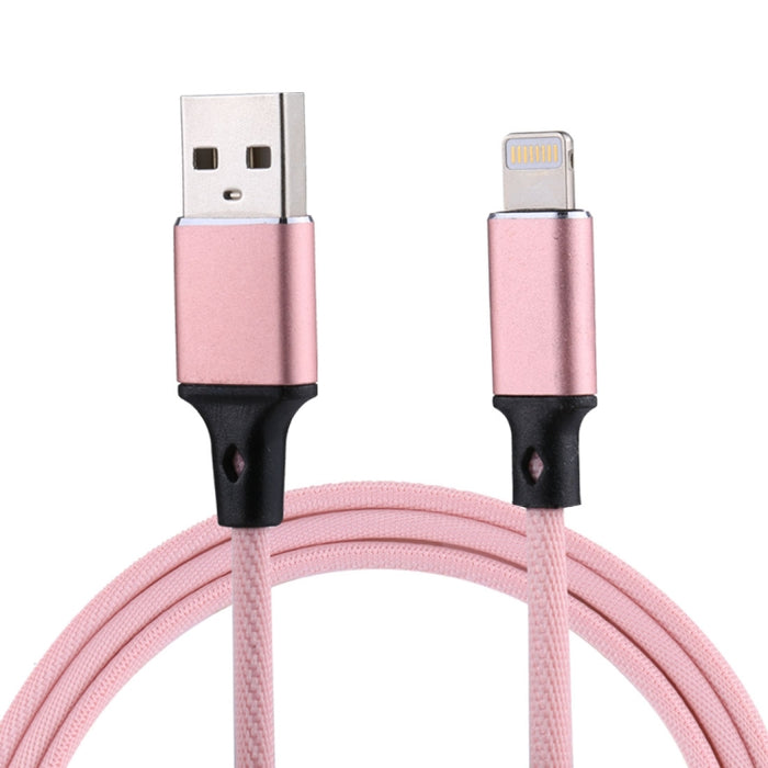 Cable de carga de sincronización de datos estilo tejido de nailon de 1 m, 2 A, USB a 8 pines
