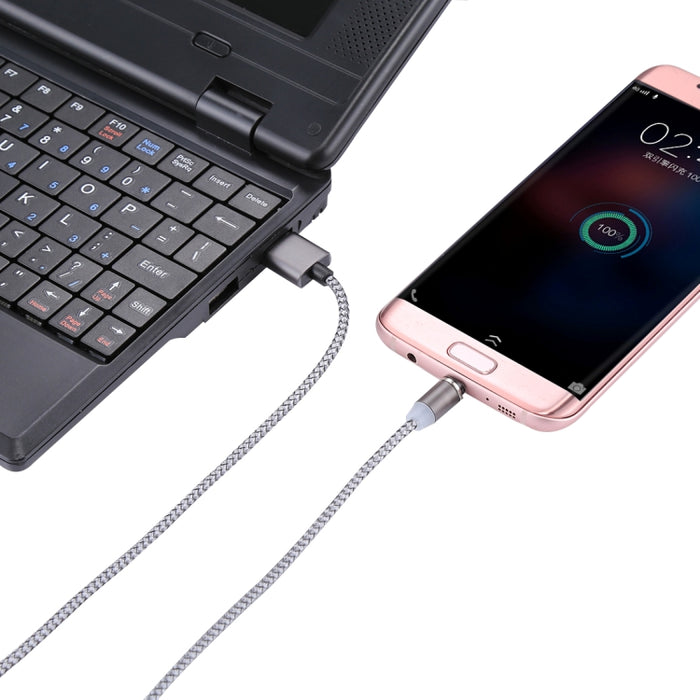 Cable de carga de sincronización de datos tejido de 1,05 m, 8 pines + Micro USB + USB-C / Type-C a USB con indicador LED