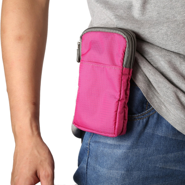 Riñonera deportiva multifunción informal con doble cremallera para teléfono móvil, bolso Diagonal para teléfonos inteligentes de 6,9 pulgadas o menos