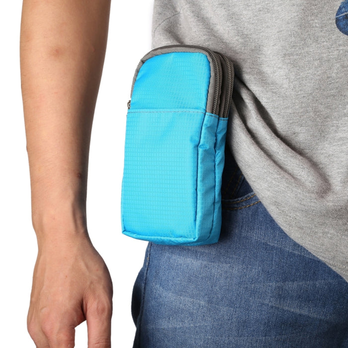 Riñonera deportiva multifunción informal con doble cremallera para teléfono móvil, bolso Diagonal para teléfonos inteligentes de 6,9 pulgadas o menos