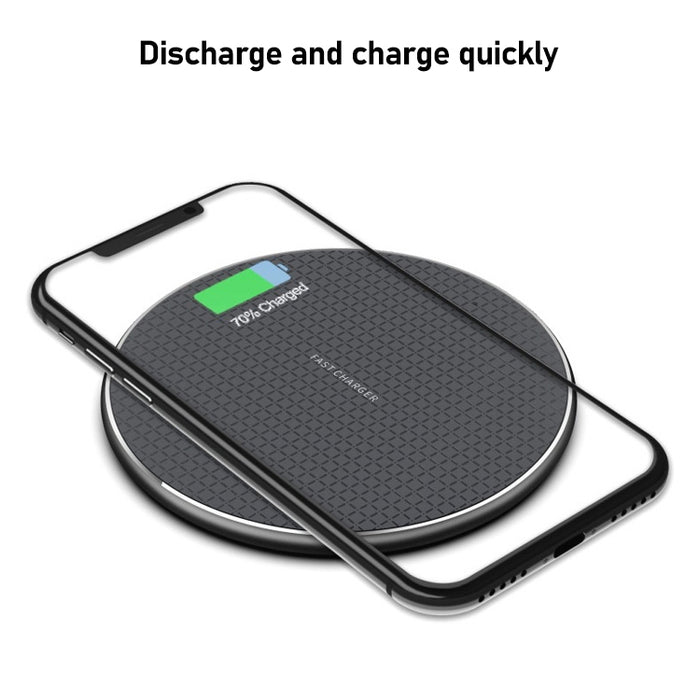 Cargador inalámbrico de escritorio redondo de aleación de aluminio K8 de 30 W con cable de carga rápida tipo C de 1 m