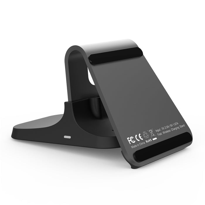 HAMTOD M5 15W Diseño inteligente de doble bobina Qi Soporte estándar Cargador inalámbrico con luz indicadora, compatible con carga rápida