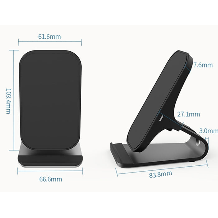 HAMTOD M5 15W Diseño inteligente de doble bobina Qi Soporte estándar Cargador inalámbrico con luz indicadora, compatible con carga rápida