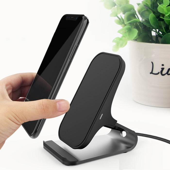 HAMTOD M5 15W Diseño inteligente de doble bobina Qi Soporte estándar Cargador inalámbrico con luz indicadora, compatible con carga rápida
