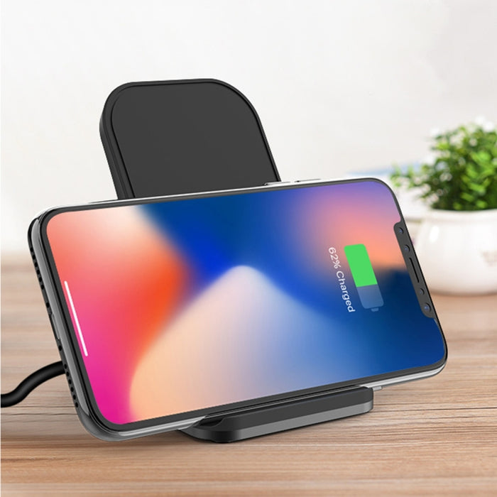 HAMTOD M5 15W Diseño inteligente de doble bobina Qi Soporte estándar Cargador inalámbrico con luz indicadora, compatible con carga rápida