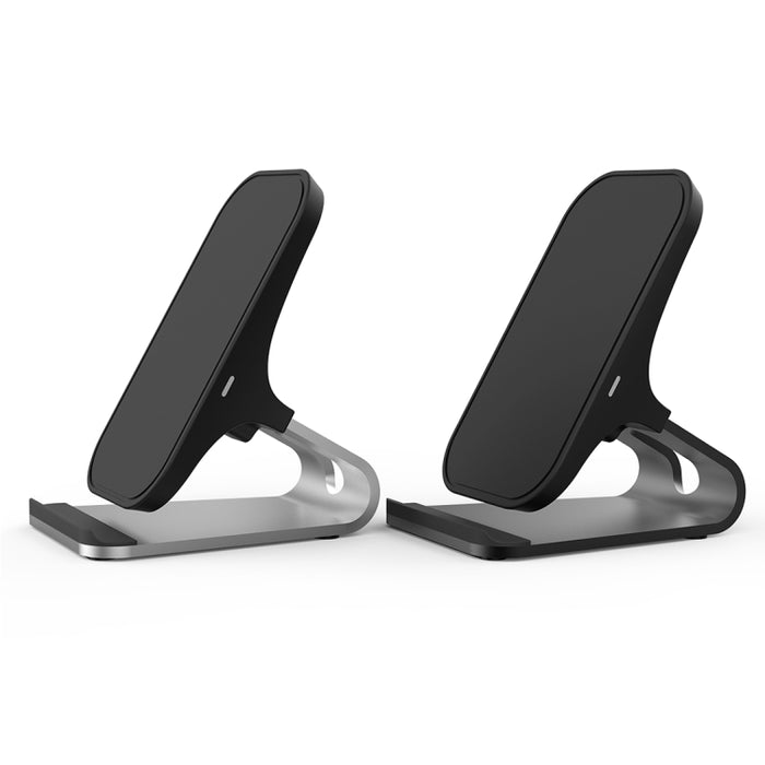 HAMTOD M5 15W Diseño inteligente de doble bobina Qi Soporte estándar Cargador inalámbrico con luz indicadora, compatible con carga rápida