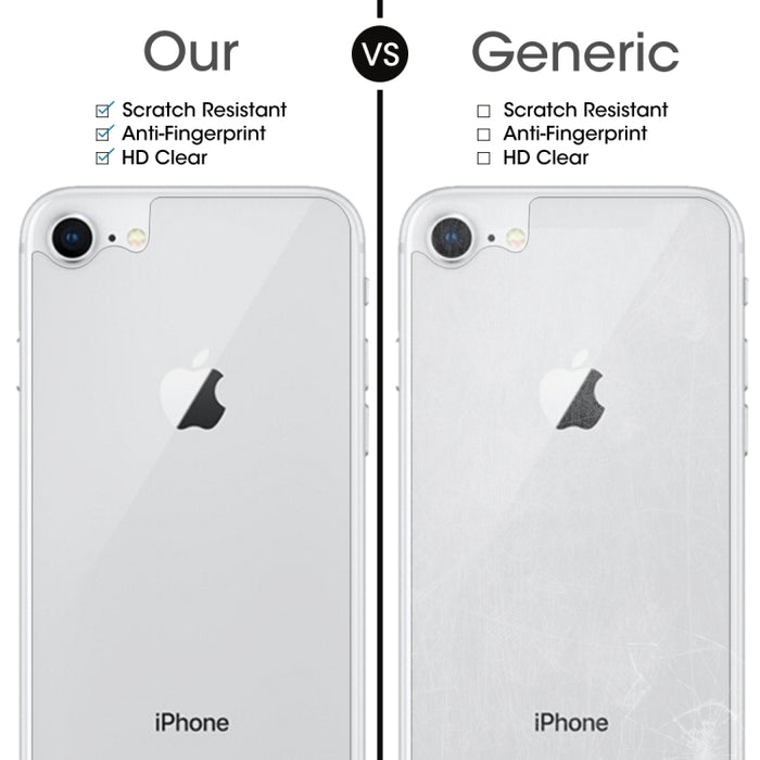 Para iPhone 8 y 7 0,3 mm 9H Dureza de la superficie 2.5D Borde curvo Protector de pantalla trasera de vidrio templado premium a prueba de explosiones