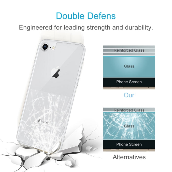 Para iPhone 8 y 7 0,3 mm 9H Dureza de la superficie 2.5D Borde curvo Protector de pantalla trasera de vidrio templado premium a prueba de explosiones