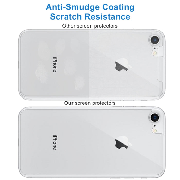 Para iPhone 8 y 7 0,3 mm 9H Dureza de la superficie 2.5D Borde curvo Protector de pantalla trasera de vidrio templado premium a prueba de explosiones
