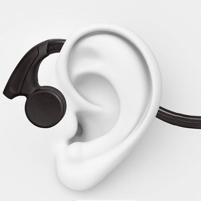 Auriculares deportivos al aire libre de conducción ósea controlados por cable para colgar en la parte trasera