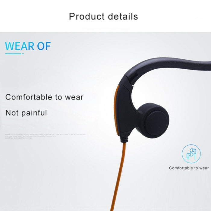 Auriculares deportivos al aire libre de conducción ósea controlados por cable para colgar en la parte trasera