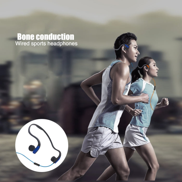 Auriculares deportivos al aire libre de conducción ósea controlados por cable para colgar en la parte trasera