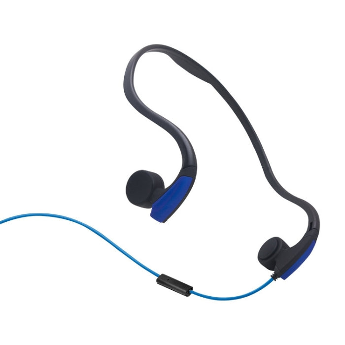 Auriculares deportivos al aire libre de conducción ósea controlados por cable para colgar en la parte trasera
