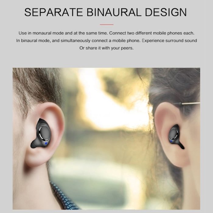 X8 TWS Auricular interno portátil Bluetooth V5.0 para deportes al aire libre con caja de carga