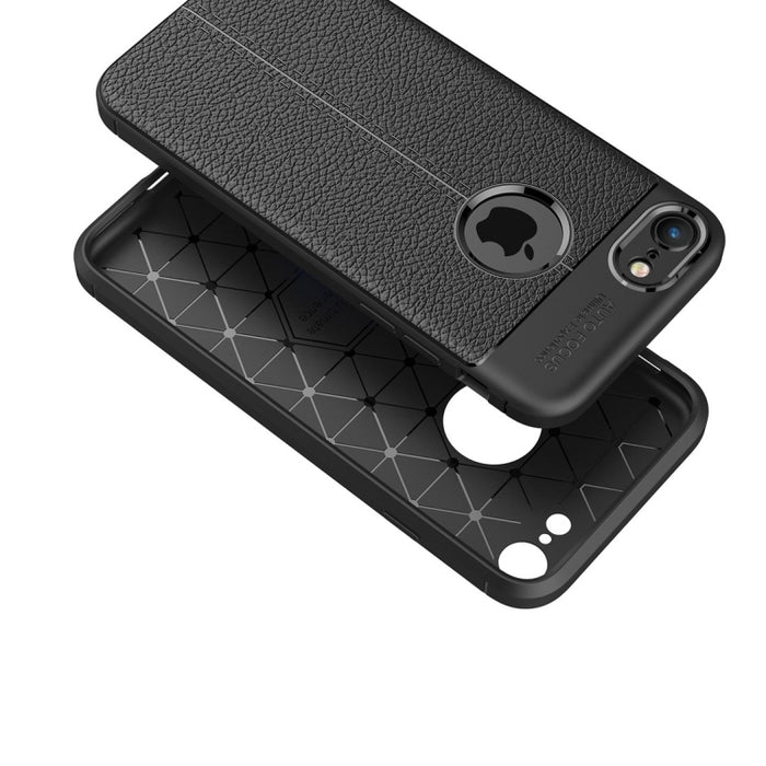 Para iPhone 8 y 7 Funda protectora trasera de TPU con textura Litchi