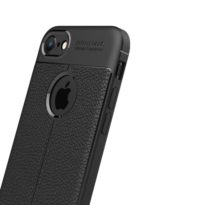 Para iPhone 8 y 7 Funda protectora trasera de TPU con textura Litchi