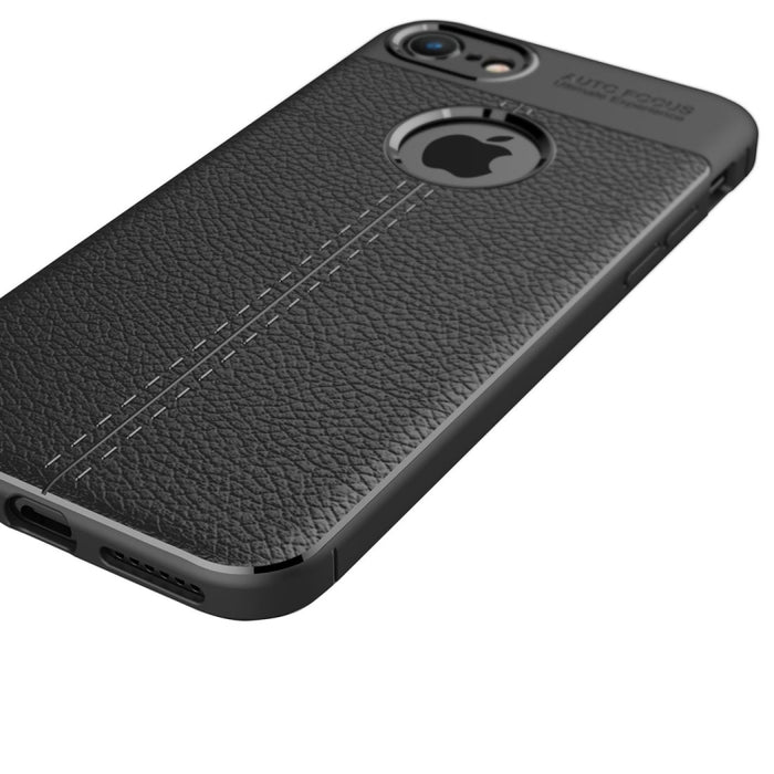 Para iPhone 8 y 7 Funda protectora trasera de TPU con textura Litchi