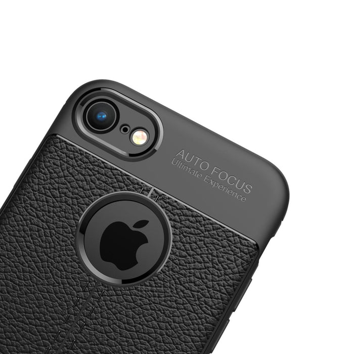 Para iPhone 8 y 7 Funda protectora trasera de TPU con textura Litchi