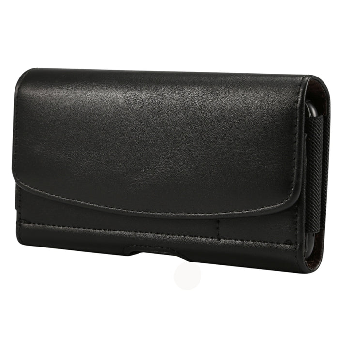 Banda elástica de piel de cordero para hombre, funda de cuero con cintura colgante Universal para teléfono móvil de 4,8 pulgadas con ranura para tarjeta