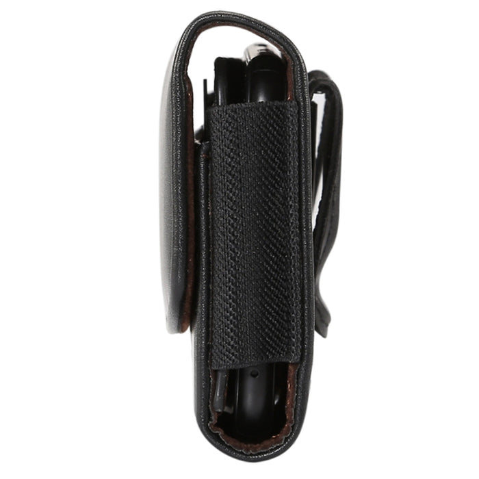 Banda elástica de piel de cordero para hombre, funda de cuero con cintura colgante Universal para teléfono móvil de 4,8 pulgadas con ranura para tarjeta
