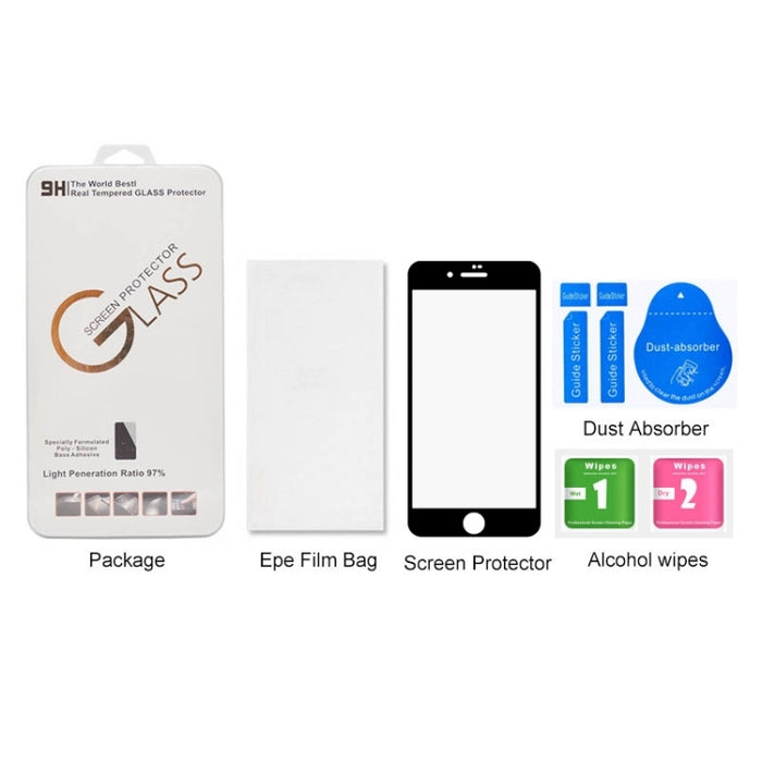 Para iPhone 8/7 Protector de pantalla de vidrio templado de pantalla completa curvada con dureza superficial 9H de 0,3 mm