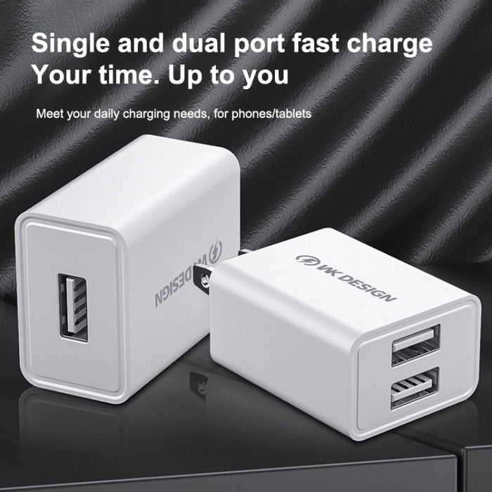 WK WP-U118 Adaptador de corriente para cargador de viaje con puerto USB único de 10 W, enchufe de EE. UU.