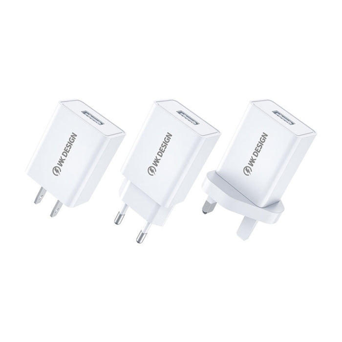 WK WP-U118 Adaptador de corriente para cargador de viaje con puerto USB único de 10 W, enchufe de la UE