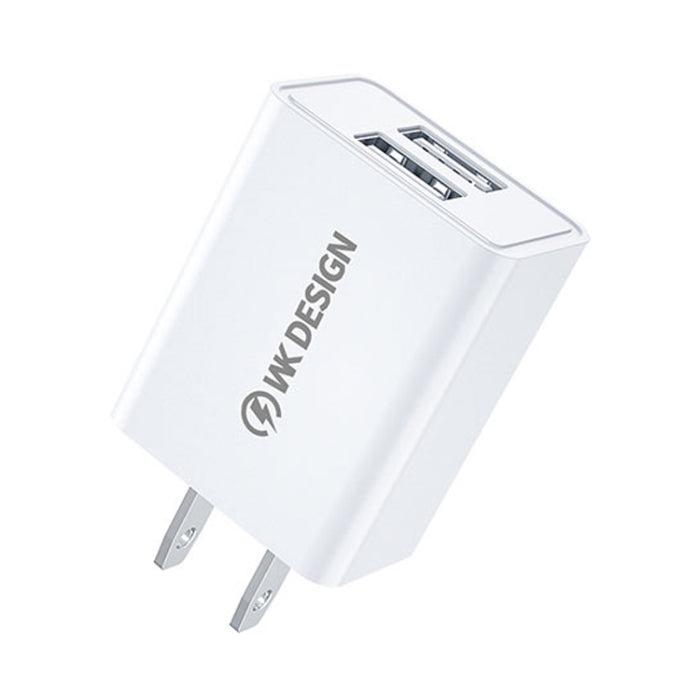 WK WP-U119 Adaptador de corriente para cargador de viaje con dos puertos USB de 10 W, enchufe de EE. UU.