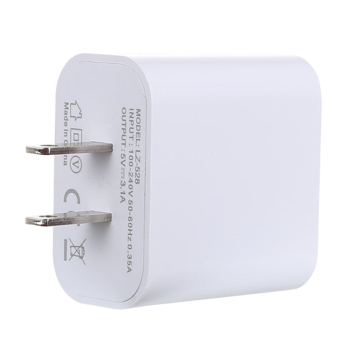 Cargador de viaje con cargador rápido de 3.1A y 3 puertos USB, enchufe de EE. UU.