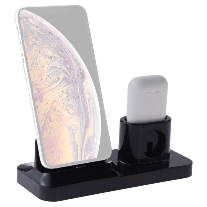 Soporte de estación de carga de base recargable inalámbrica para teléfono móvil y auriculares, con interfaz Micro USB + USB-C / Type-C + 8 pines