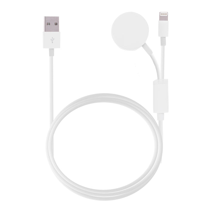 Cable de carga magnético multifunción de 8 pines para iPhone / Apple Watch, longitud: 1 m
