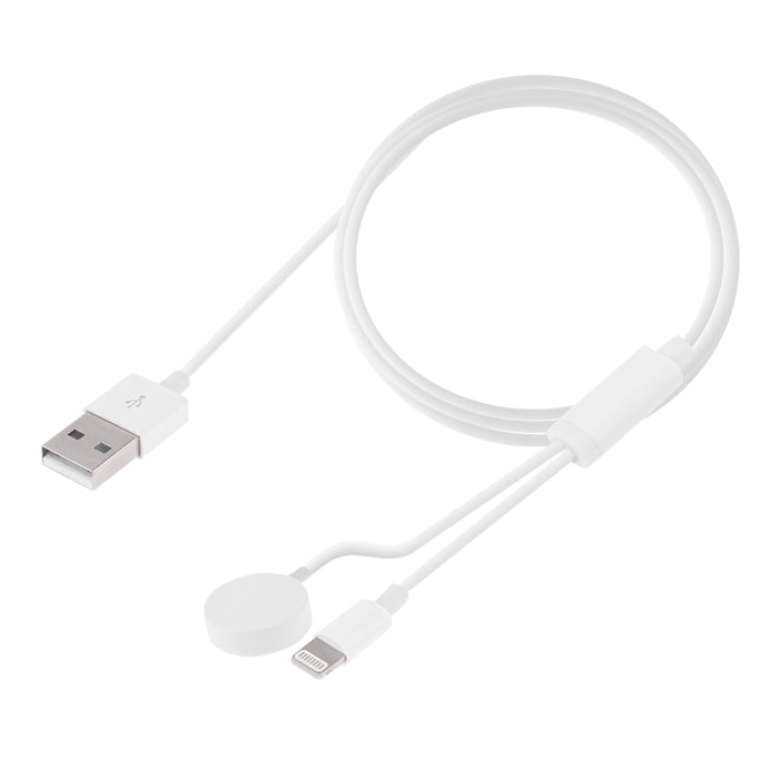 Cable de carga magnético multifunción de 8 pines para iPhone / Apple Watch, longitud: 1 m