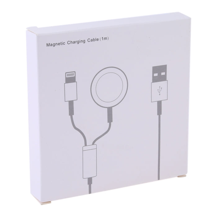 Cable de carga magnético multifunción de 8 pines para iPhone / Apple Watch, longitud: 1 m