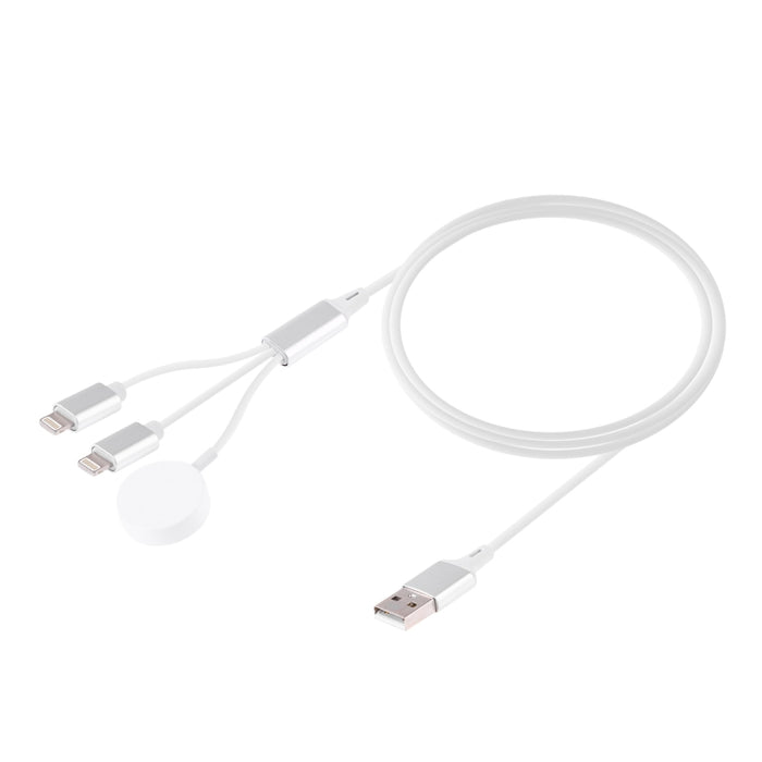 Cable de carga magnético multifunción 3 en 1 de 8 pines para iPhone / Apple Watch, longitud: 1 m
