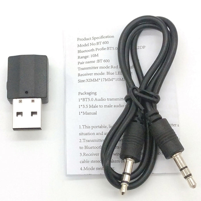 BT600 USB Audio inalámbrico 2 en 1 Adaptador de transmisor y receptor Bluetooth 5.0