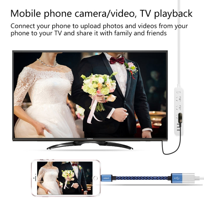 Onten 7562 USB hembra a HDMI Cable adaptador de teléfono a HDTV para iPhone / Android