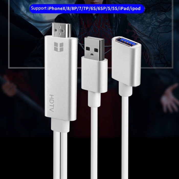 Onten 7562 USB hembra a HDMI Cable adaptador de teléfono a HDTV para iPhone / Android