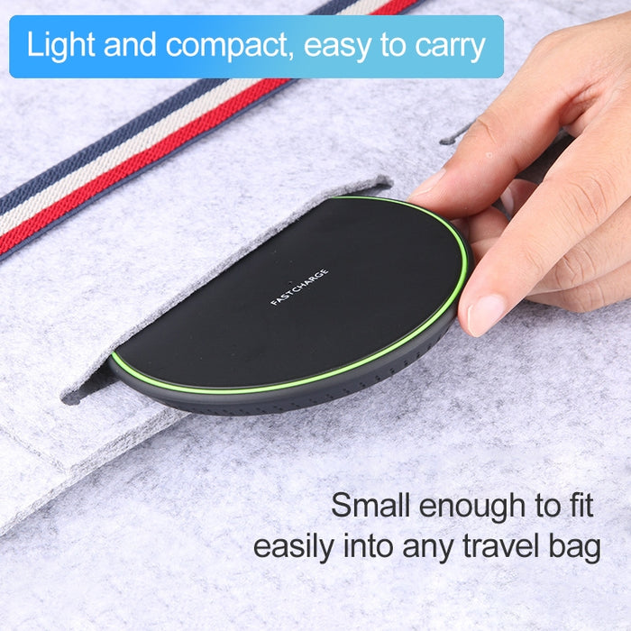 Cargador inalámbrico de carga rápida ultrafino de 10 W KD-1 para teléfonos Android y iPhone