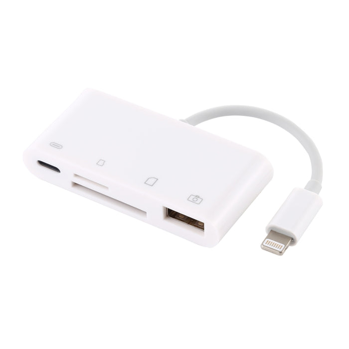 NK-108L Adaptador de lector de cámara de 8 pines a USB + tarjeta TF + tarjeta SD, compatible con sistemas IOS 9.1 y superiores