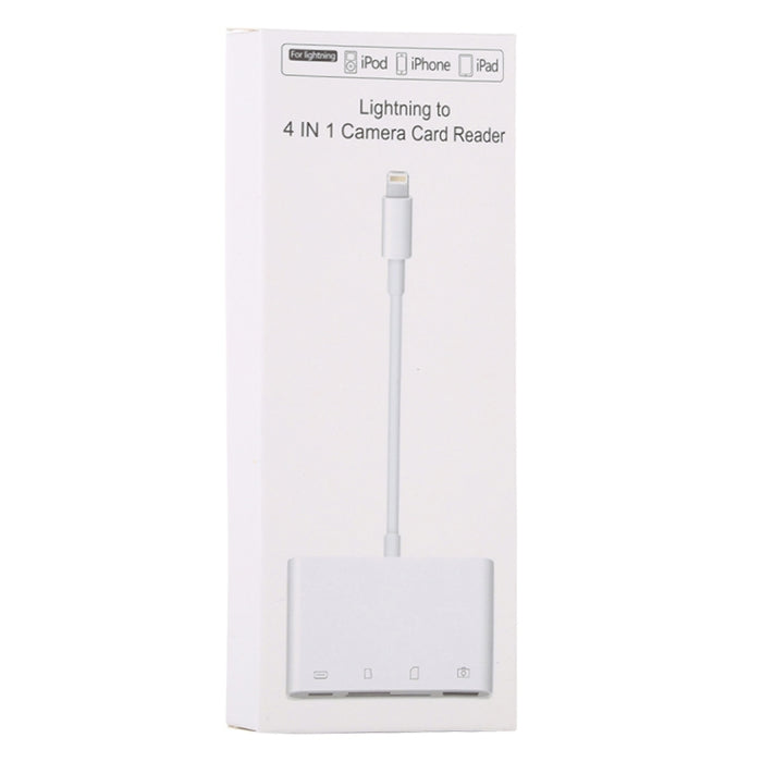 NK-108L Adaptador de lector de cámara de 8 pines a USB + tarjeta TF + tarjeta SD, compatible con sistemas IOS 9.1 y superiores