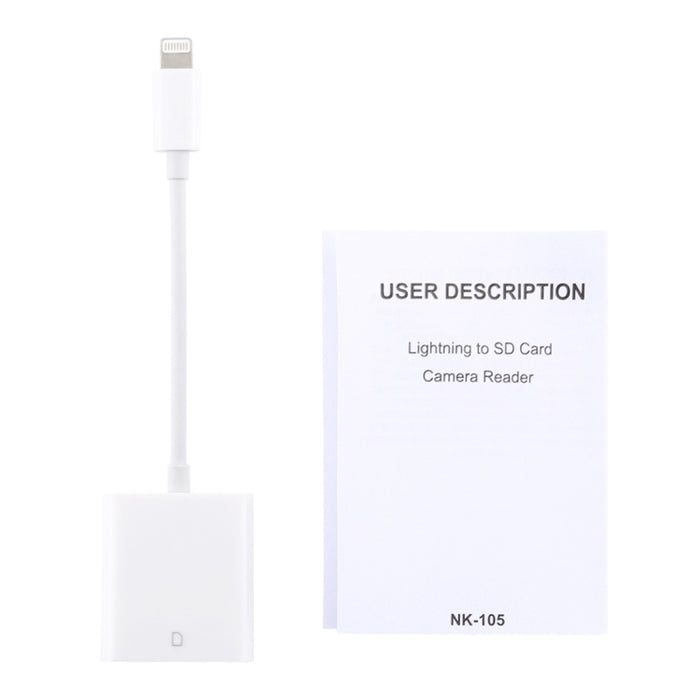 Adaptador de lector de cámara de tarjeta SD NK105 de 8 pines, compatible con sistemas IOS 9.1 y superiores