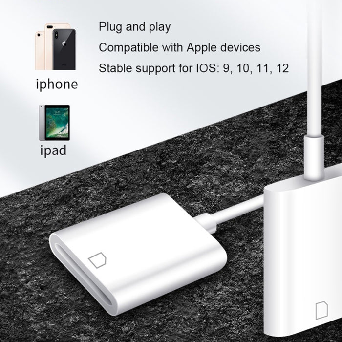 Adaptador de lector de cámara de tarjeta SD NK105 de 8 pines, compatible con sistemas IOS 9.1 y superiores