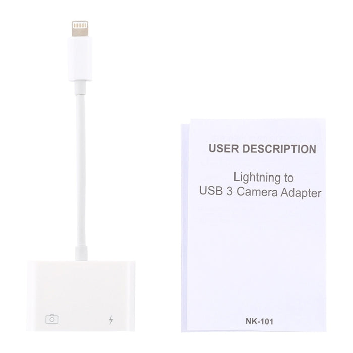 Adaptador de lector de cámara NK101 de 8 pines a USB, compatible con sistemas IOS 9.1 y superiores