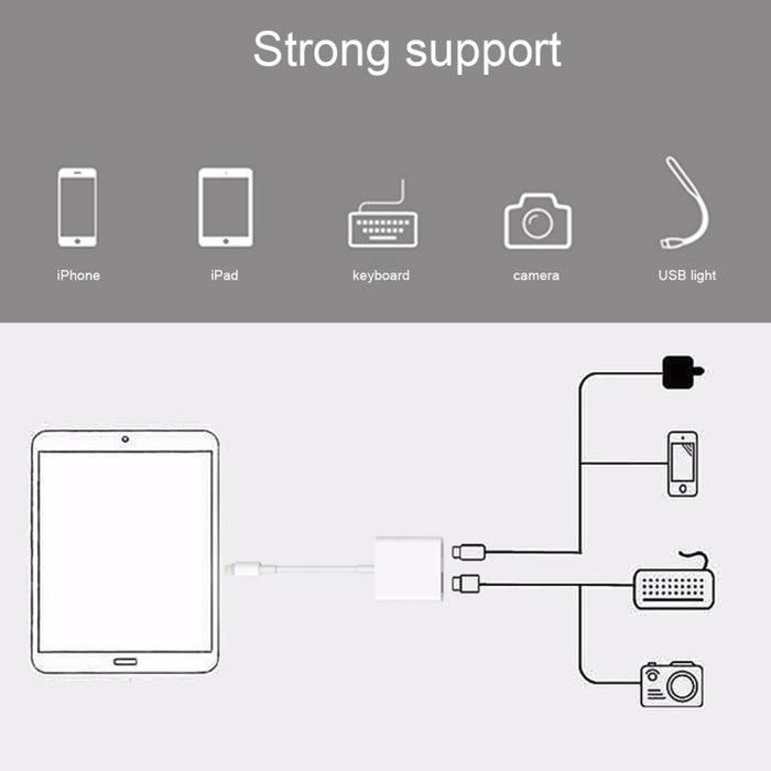 Adaptador de lector de cámara NK101 de 8 pines a USB, compatible con sistemas IOS 9.1 y superiores