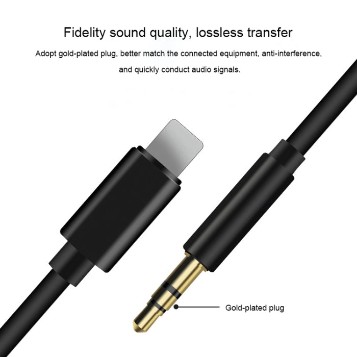 Cable adaptador de audio AUX de 8 pines a 3,5 mm, longitud: 1 m