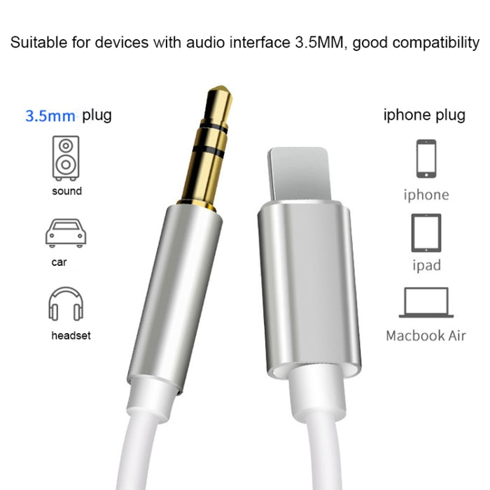 Cable adaptador de audio AUX de 8 pines a 3,5 mm, longitud: 1 m