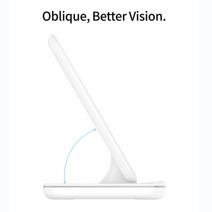 Cargador inalámbrico magnético vertical Z5A QI para teléfonos móviles, relojes Apple y AirPods / Samsung Galaxy Buds / Huawei Free Buds, con anillo de luz táctil
